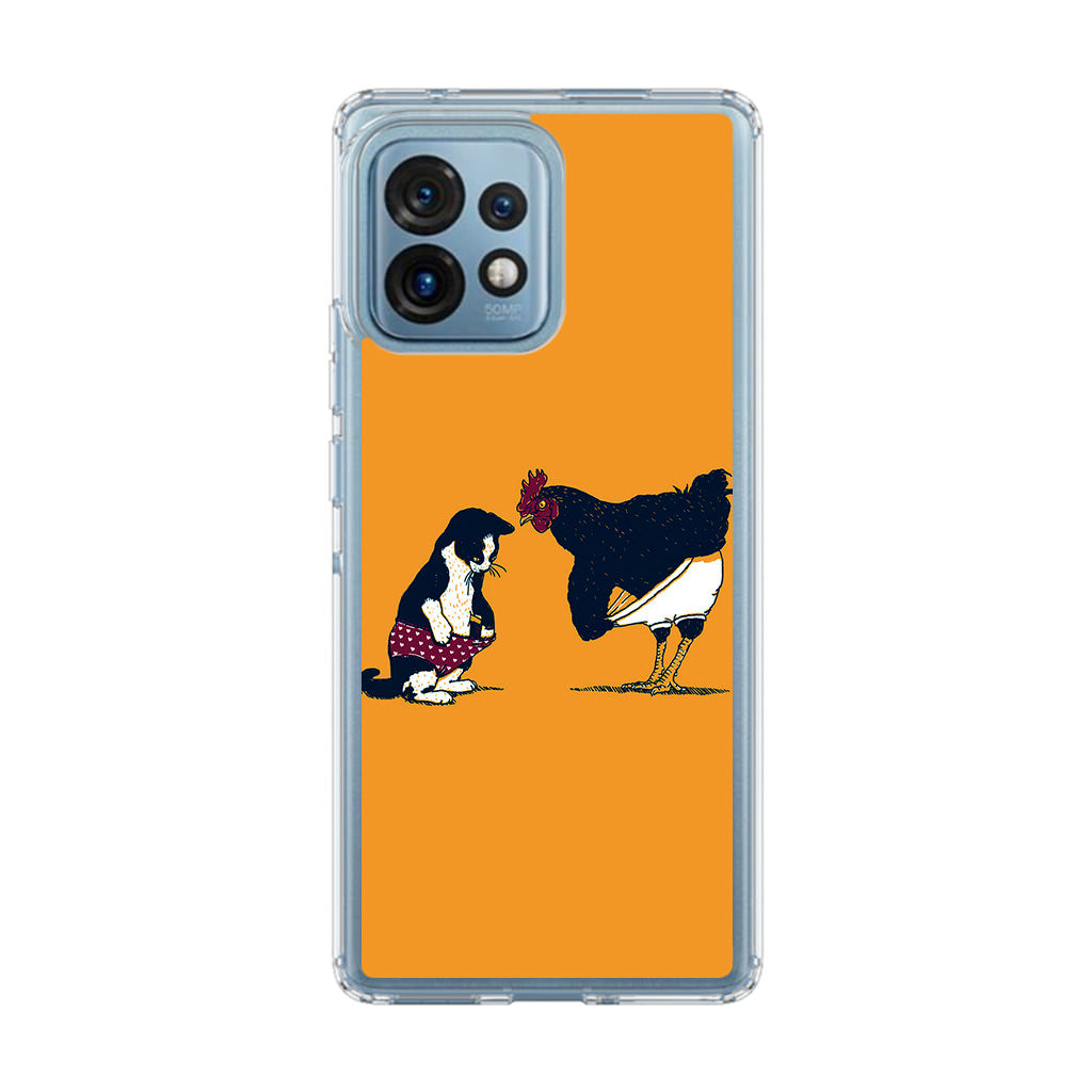 Cat Chicken Yellow Underwear Cute Motorola Edge Plus 2023 Case