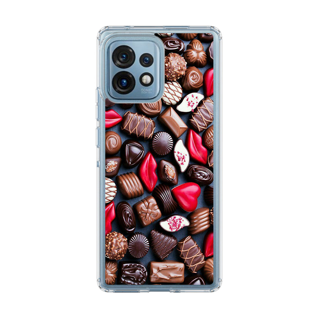 I Love Choco Pattern Motorola Edge Plus 2023 Case