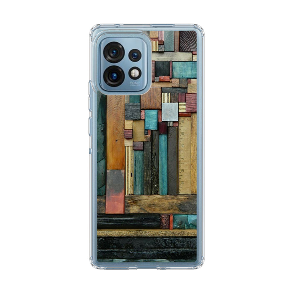 Painted Abstract Wood Sculptures Motorola Edge Plus 2023 Case