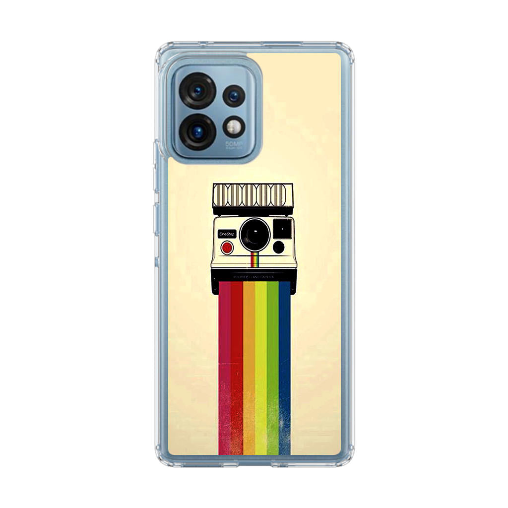 Polaroid Camera Colorful Rainbow Motorola Edge Plus 2023 Case