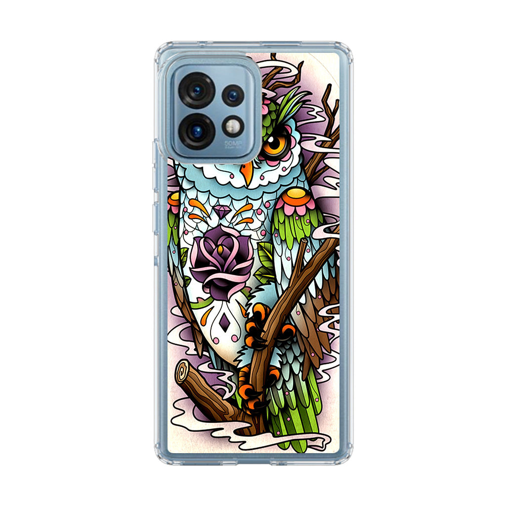 Sugar Skull Owl Tattoo Motorola Edge Plus 2023 Case