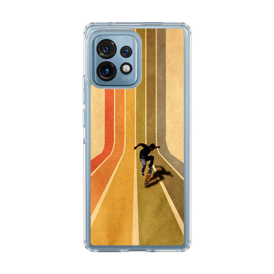 Vintage Skateboard On Colorful Stipe Runway Motorola Edge Plus 2023 Case