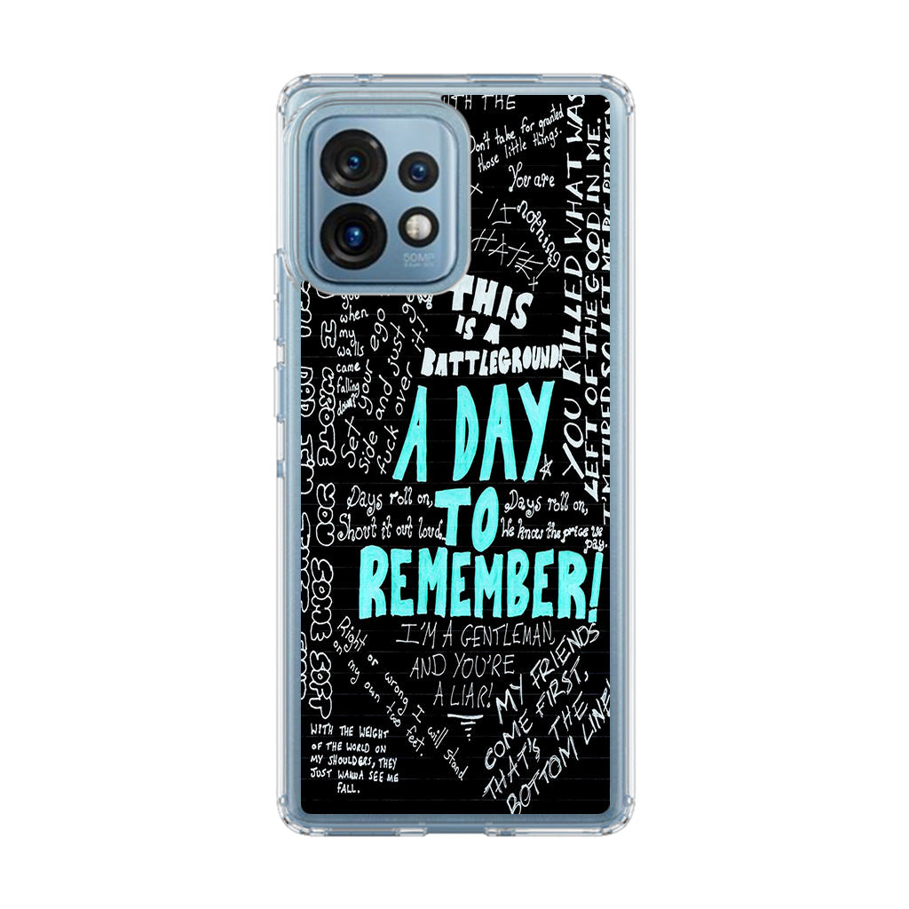 A Day To Remember Quote Motorola Edge Plus 2023 Case