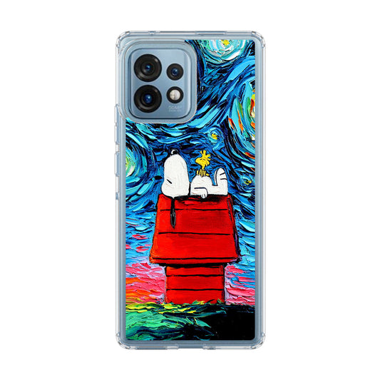 Dog Lying Under Starry Night Van Gogh Motorola Edge Plus 2023 Case