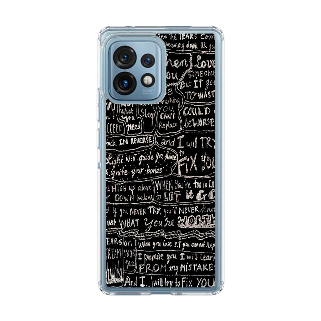 Fix You Lyrics Motorola Edge Plus 2023 Case