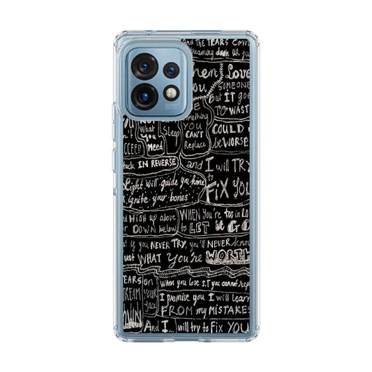 Fix You Lyrics Motorola Edge Plus 2023 Case