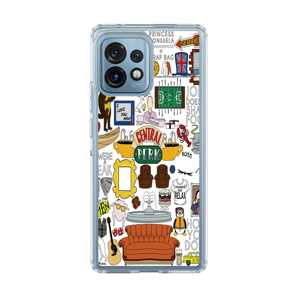 Friends TV Show Central Perk Sticker Motorola Edge Plus 2023 Case