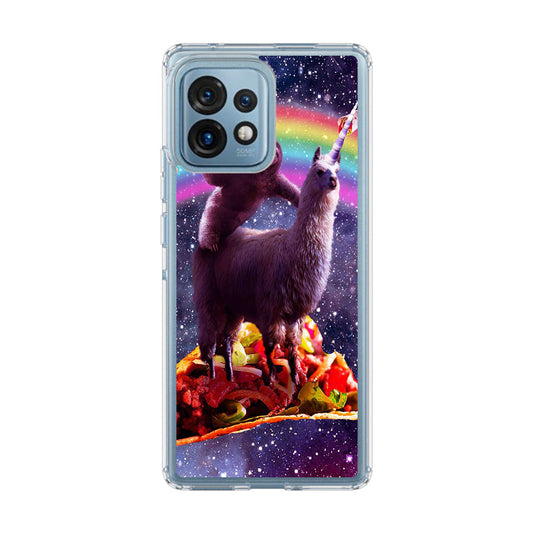 LLama And Sloth On Space Motorola Edge Plus 2023 Case