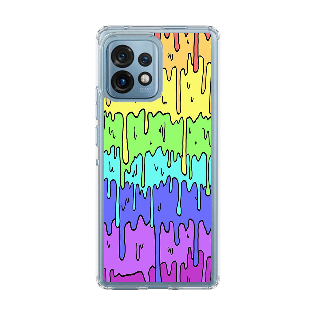 Pastel Kawaii Melting Rainbow Motorola Edge Plus 2023 Case