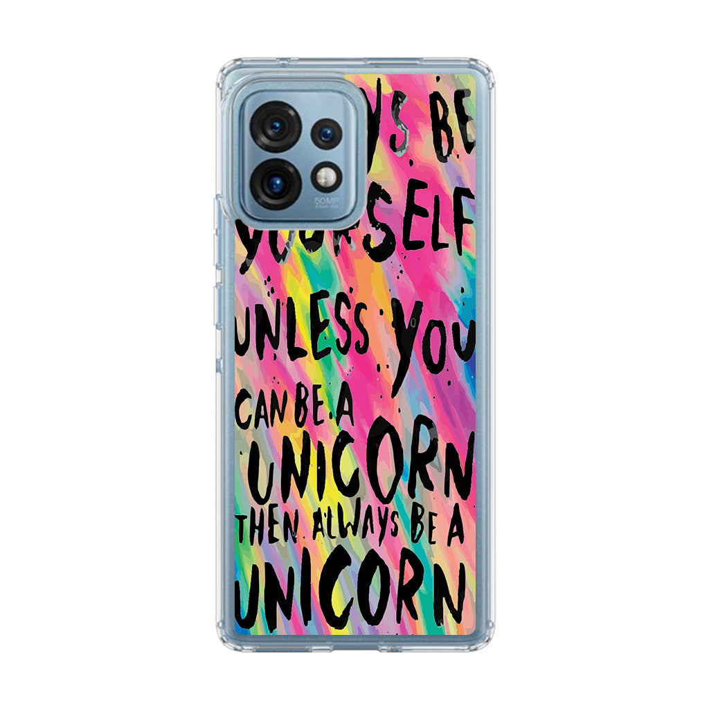 Rainbow Unicorn Quote Motorola Edge Plus 2023 Case