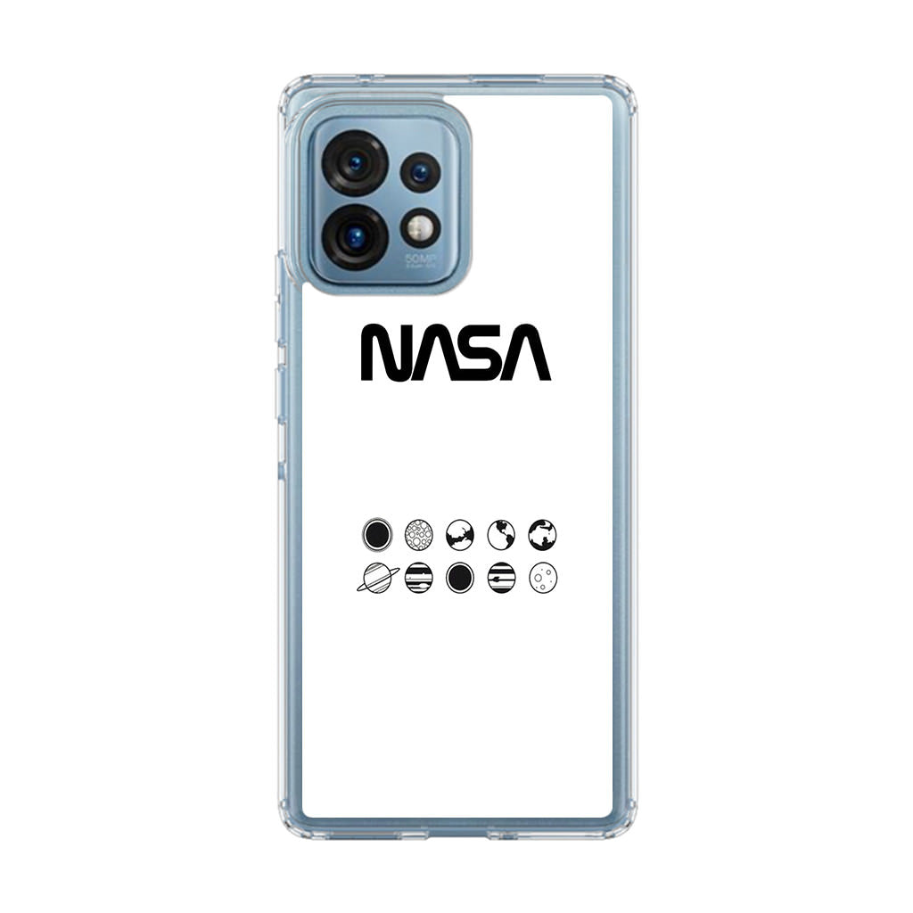 NASA Minimalist White Motorola Edge Plus 2023 Case