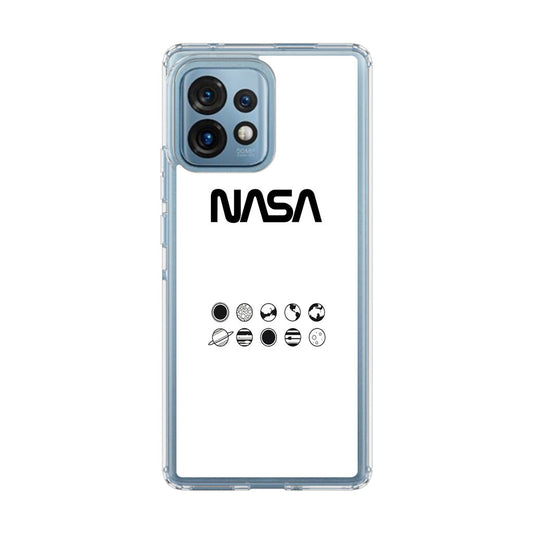 NASA Minimalist White Motorola Edge Plus 2023 Case