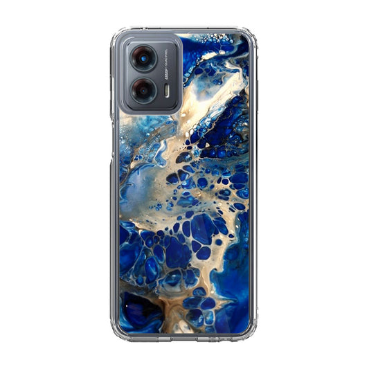 Abstract Golden Blue Paint Art Motorola Moto G 5G 2023 Case