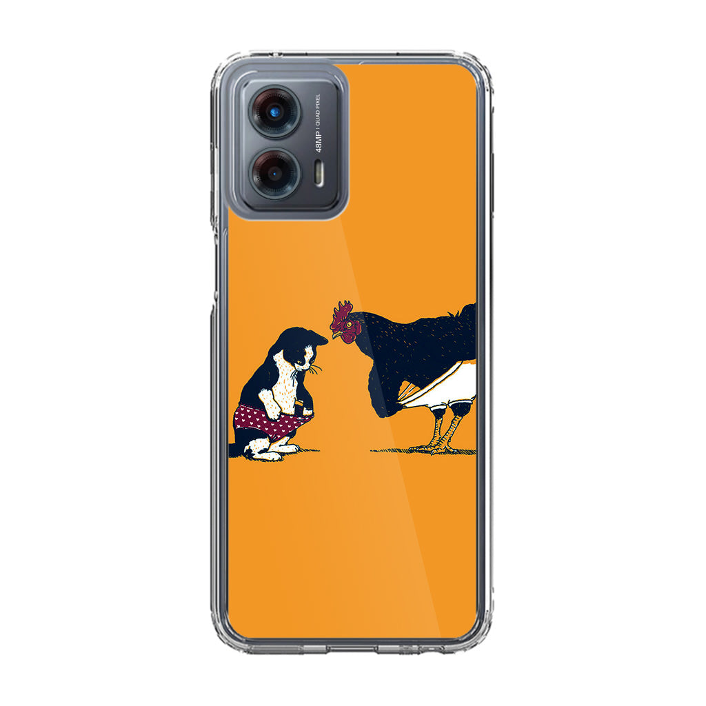 Cat Chicken Yellow Underwear Cute Motorola Moto G 5G 2023 Case