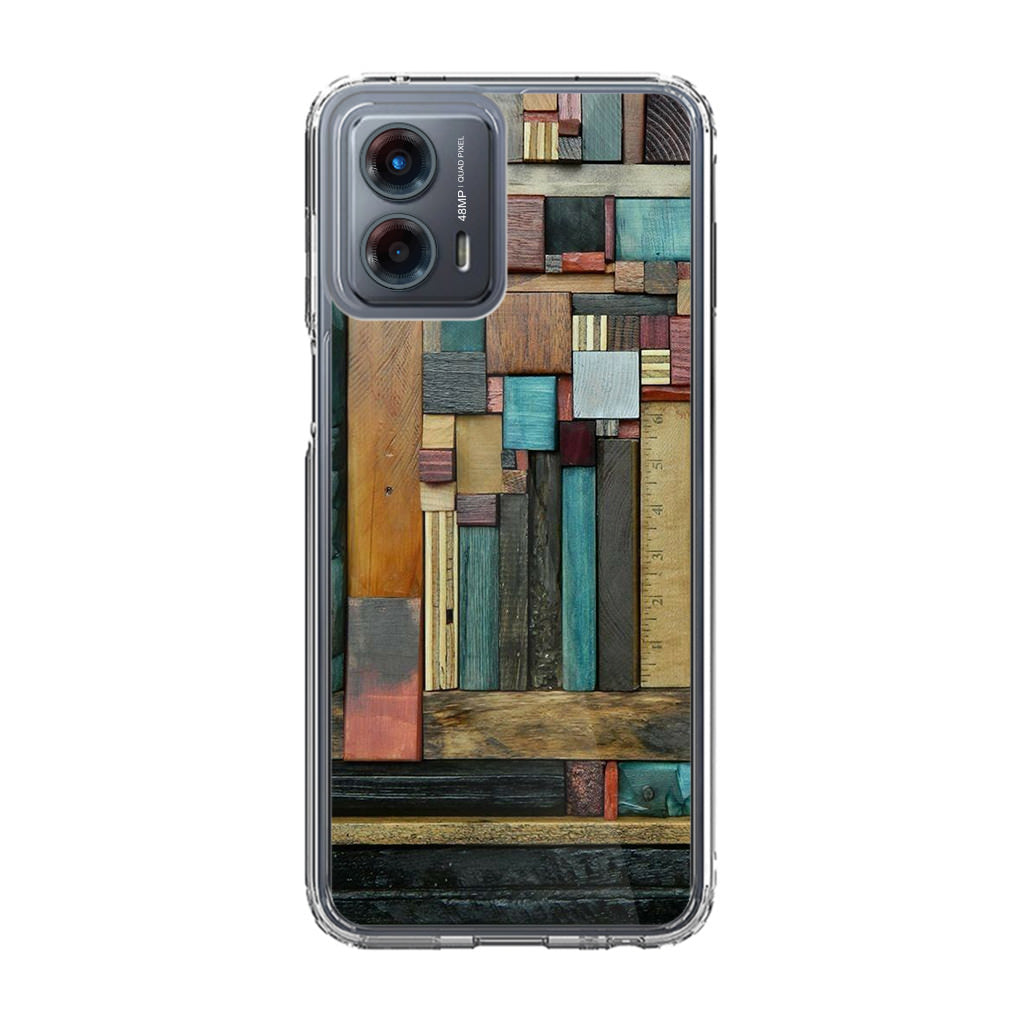 Painted Abstract Wood Sculptures Motorola Moto G 5G 2023 Case