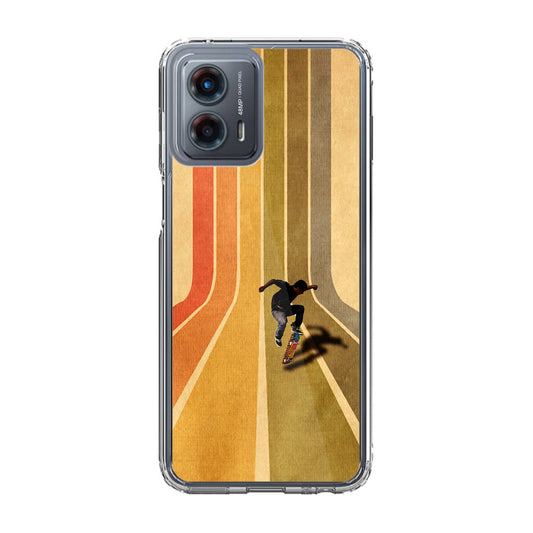 Vintage Skateboard On Colorful Stipe Runway Motorola Moto G 5G 2023 Case