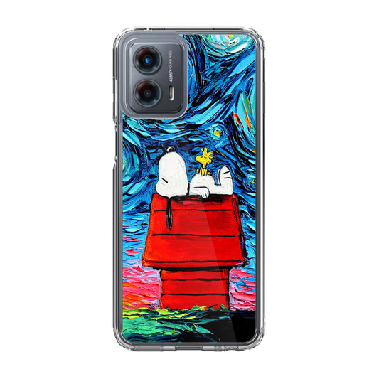 Dog Lying Under Starry Night Van Gogh Motorola Moto G 5G 2023 Case