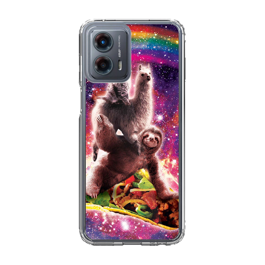 LLama Sloth And Cat Playing Together Motorola Moto G 5G 2023 Case