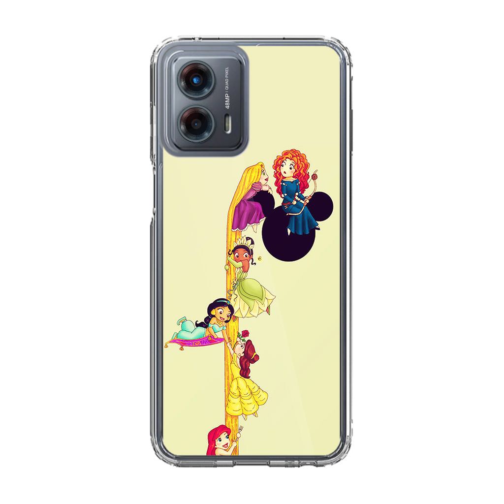 Princesses Climbing Rapunzel's Hair Motorola Moto G 5G 2023 Case