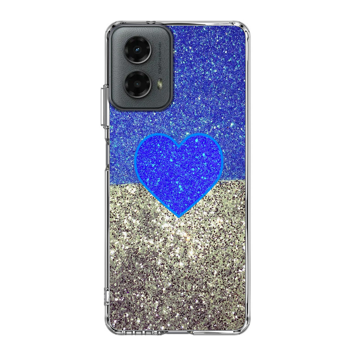 Love Glitter Blue and Grey Motorola Moto G 5G 2024 Case