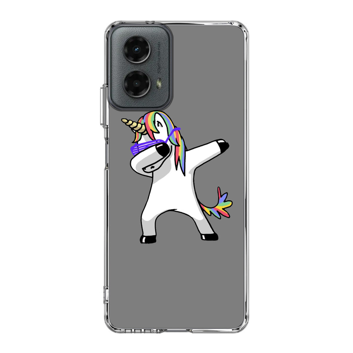 Unicorn Dabbing Grey Motorola Moto G 5G 2024 Case