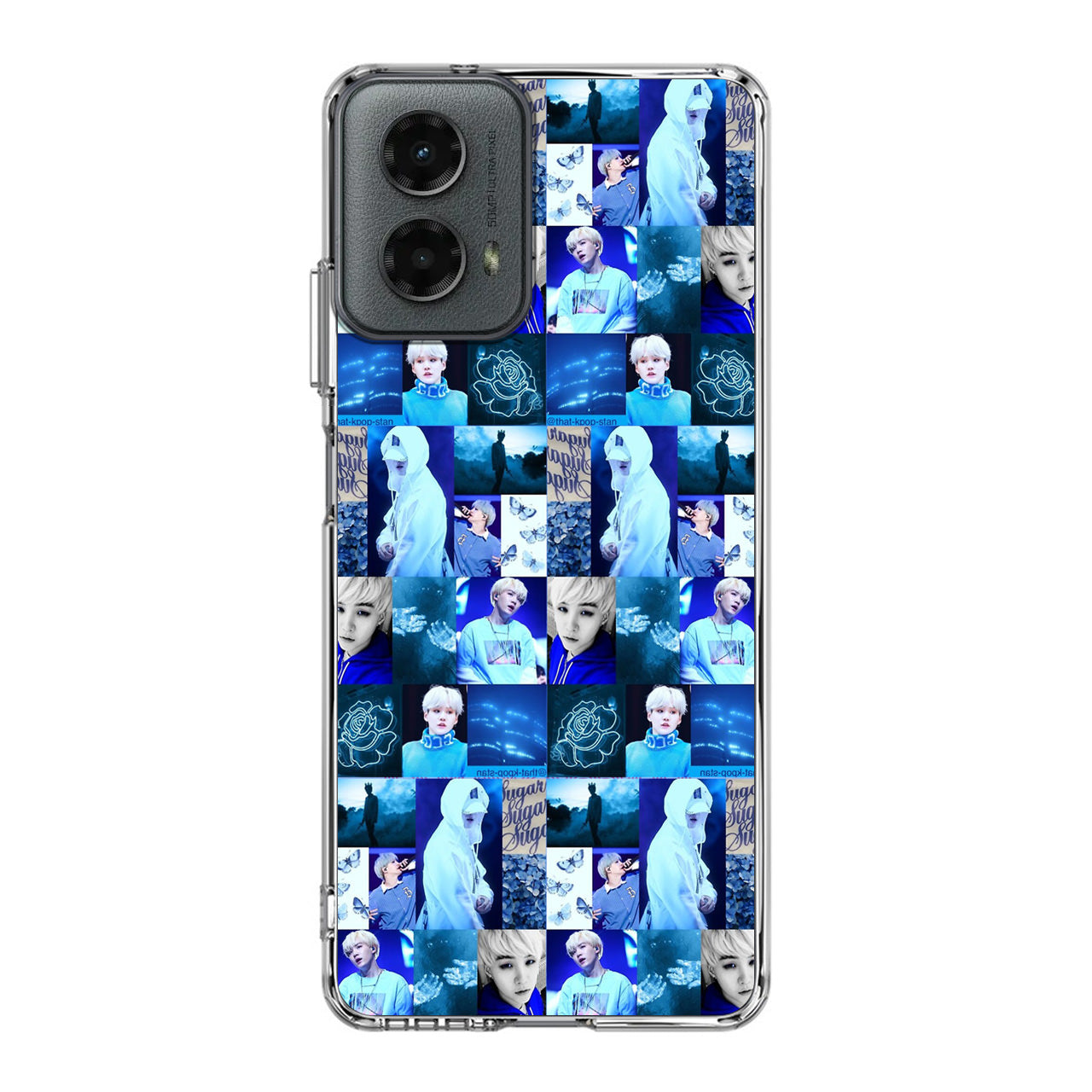 BTS Suga Blue Aesthetic Collage Motorola Moto G 5G 2024 Case