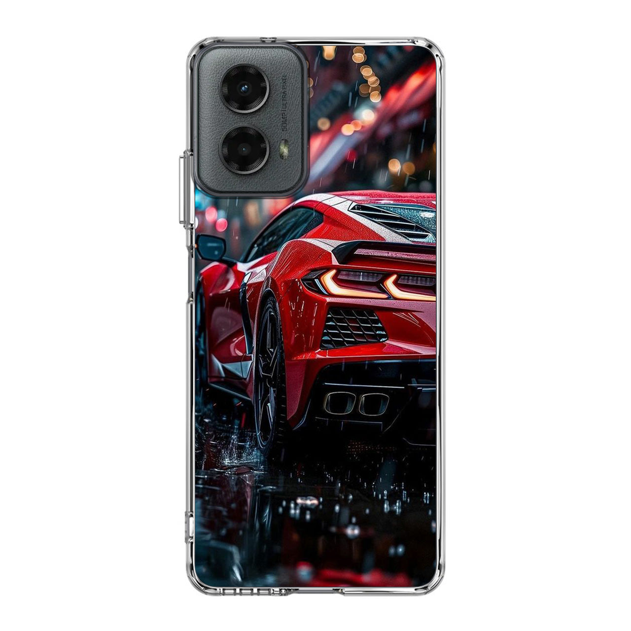 Red Sport Car in the Rain Motorola Moto G 5G 2024 Case