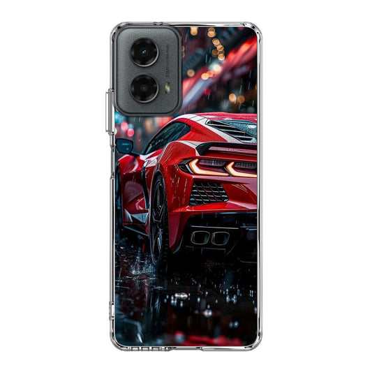 Red Sport Car in the Rain Motorola Moto G 5G 2024 Case