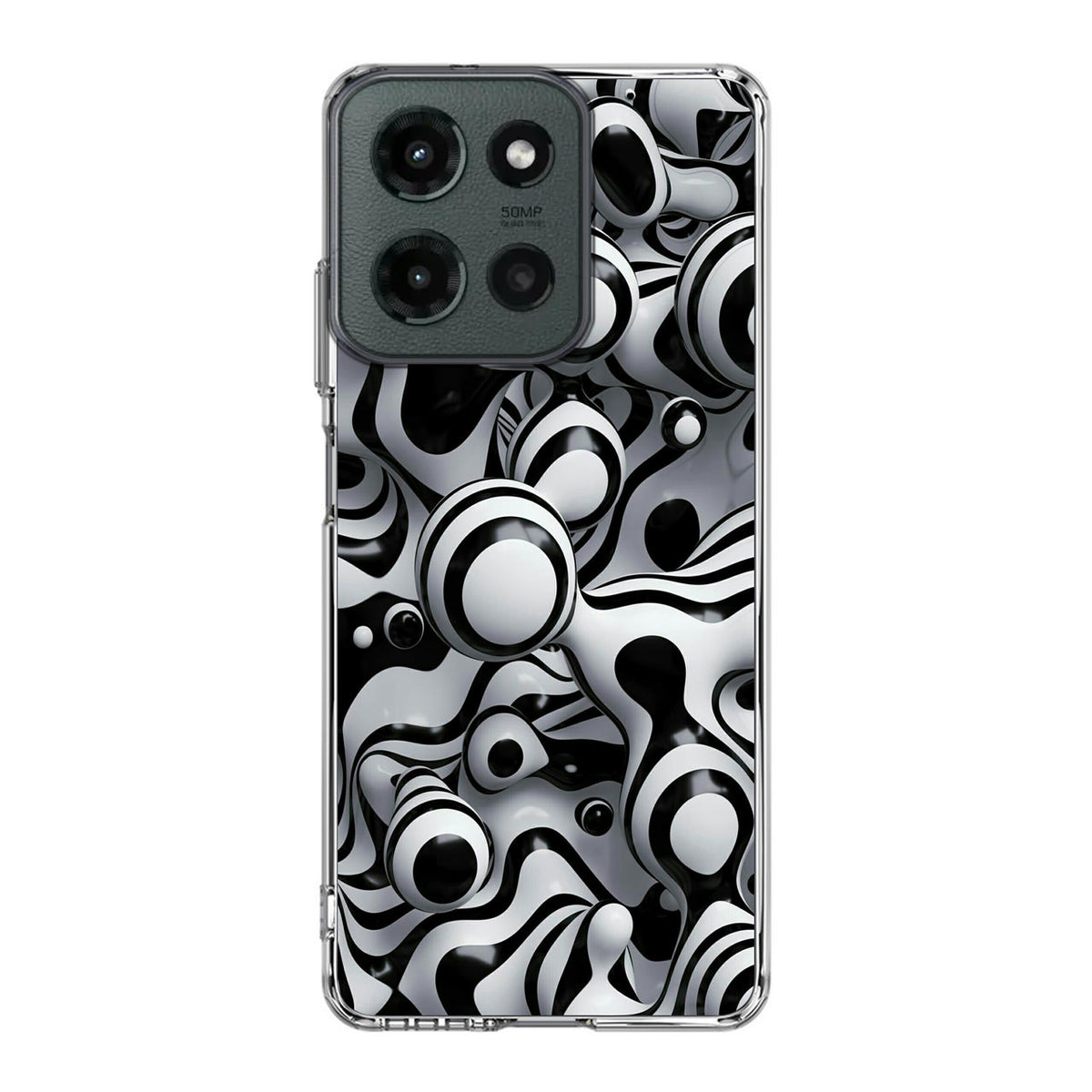 Abstract Art Black White Motorola Moto G 2025 Case