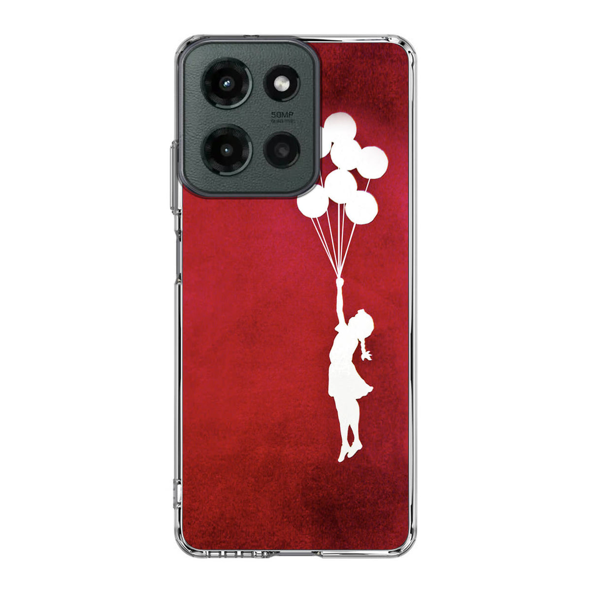 Banksy Girl With Balloons Red Motorola Moto G 2025 Case