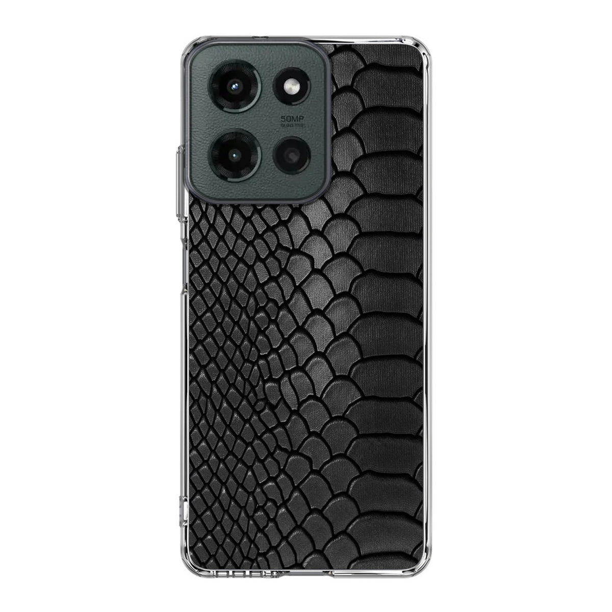Black Snake Skin Texture Motorola Moto G 2025 Case