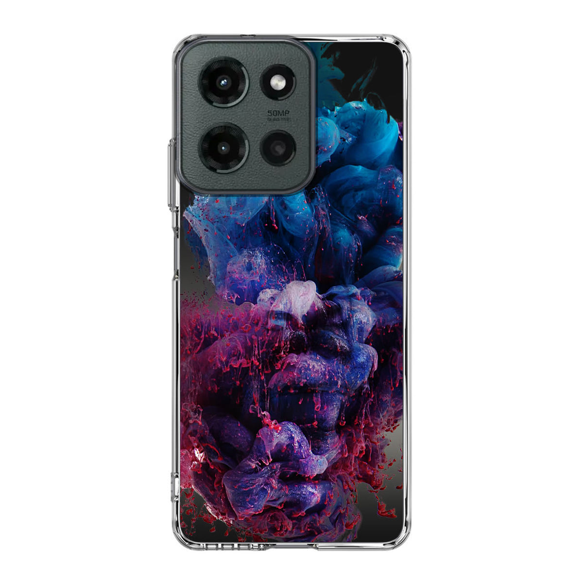 Colorful Dust Art on Black Motorola Moto G 2025 Case