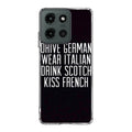 Drive German Wear Italian Drink Scotch Kiss French Motorola Moto G 2025 Case