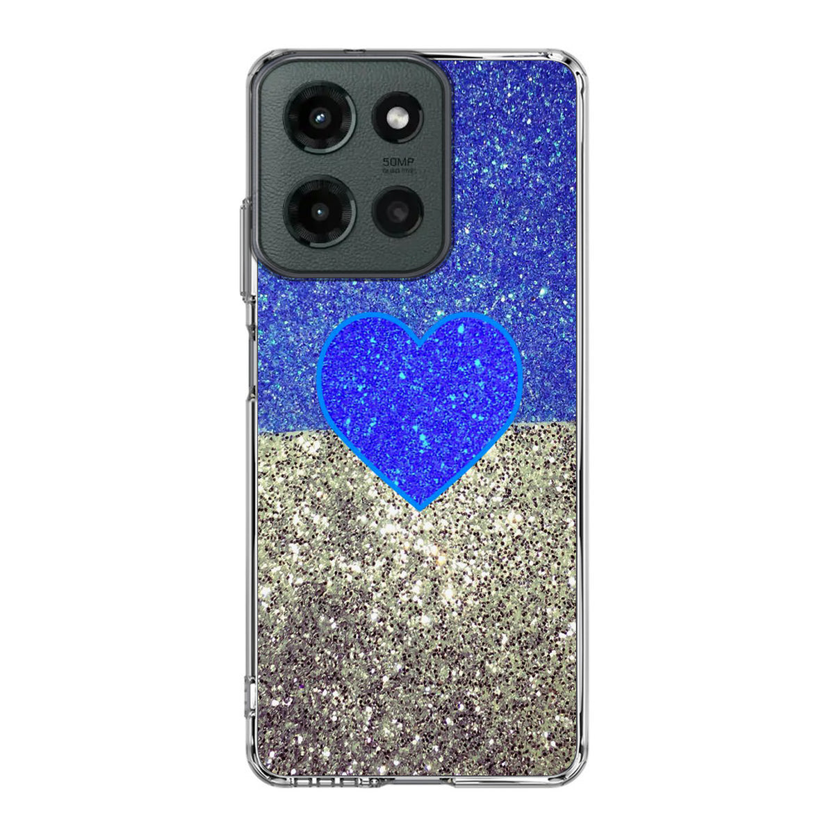 Love Glitter Blue and Grey Motorola Moto G 2025 Case