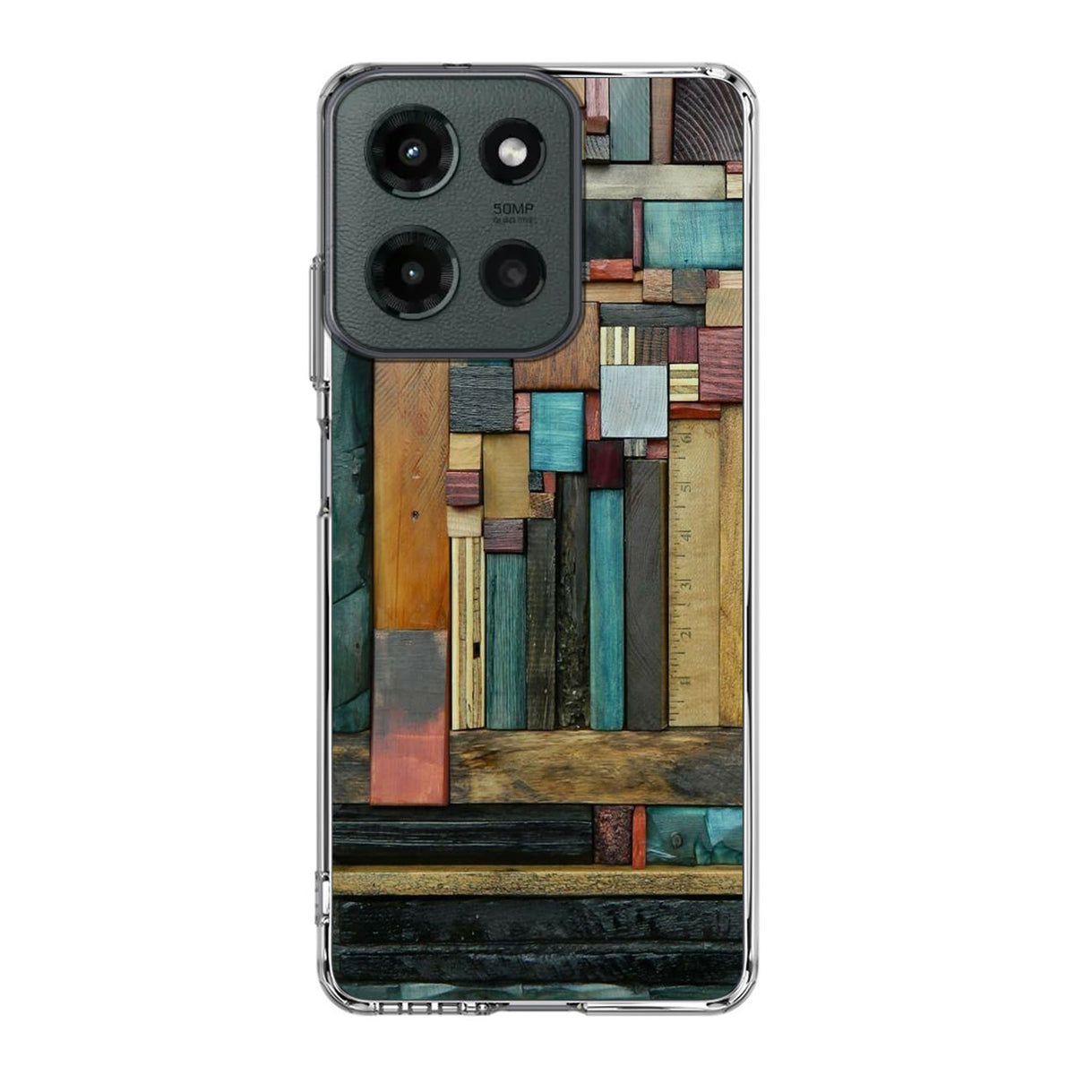 Painted Abstract Wood Sculptures Motorola Moto G 2025 Case