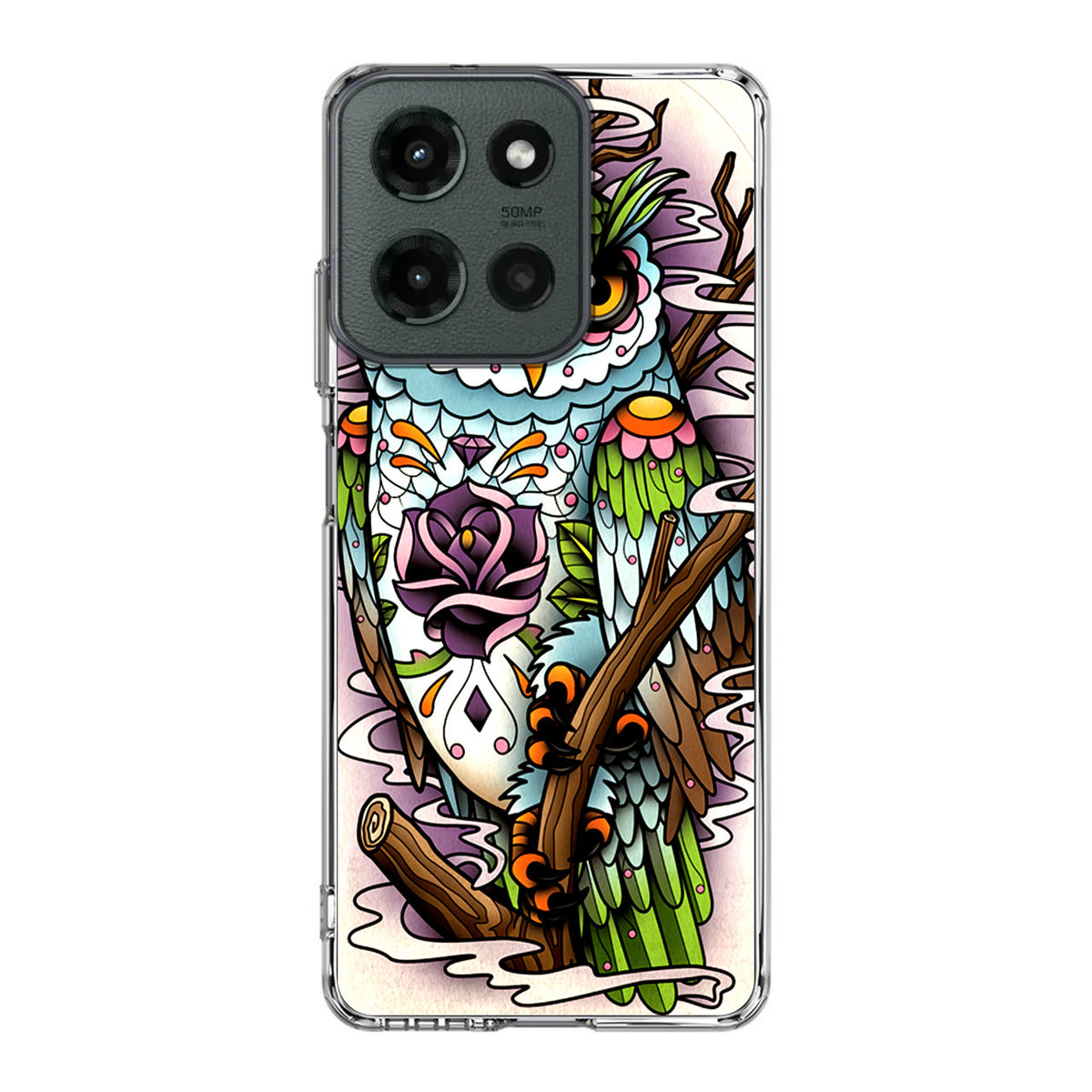 Sugar Skull Owl Tattoo Motorola Moto G 2025 Case