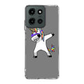 Unicorn Dabbing Grey Motorola Moto G 2025 Case