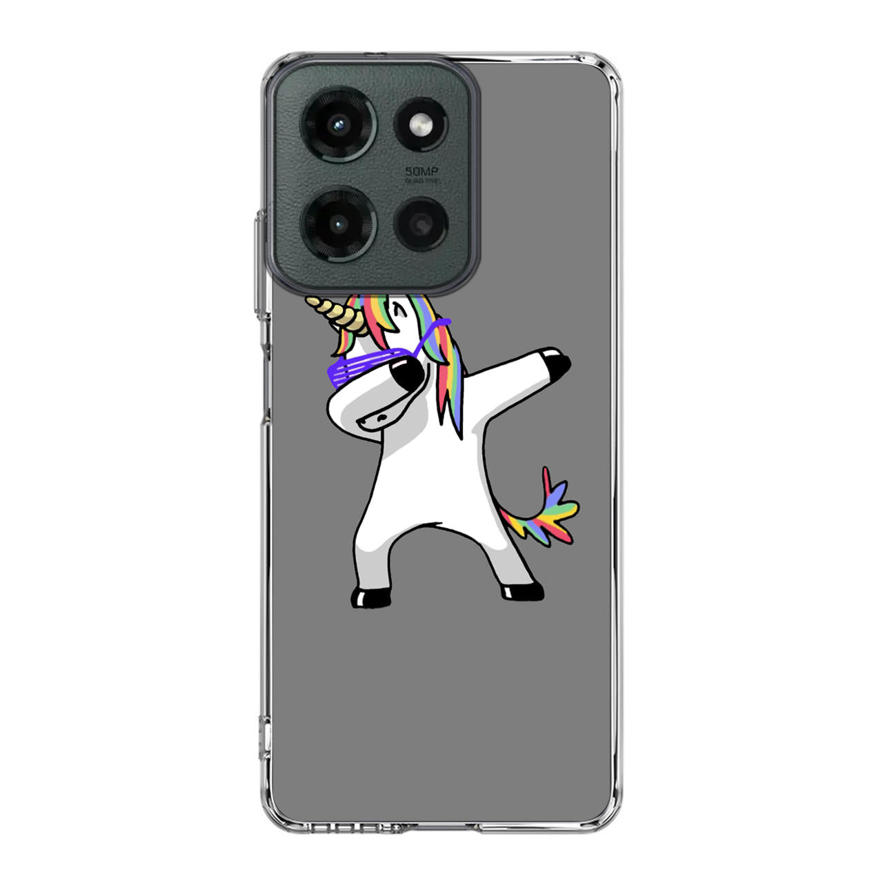 Unicorn Dabbing Grey Motorola Moto G 2025 Case