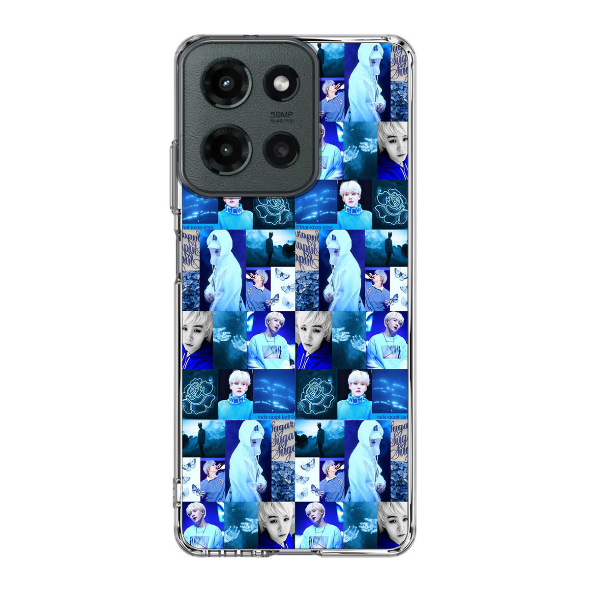 BTS Suga Blue Aesthetic Collage Motorola Moto G 2025 Case