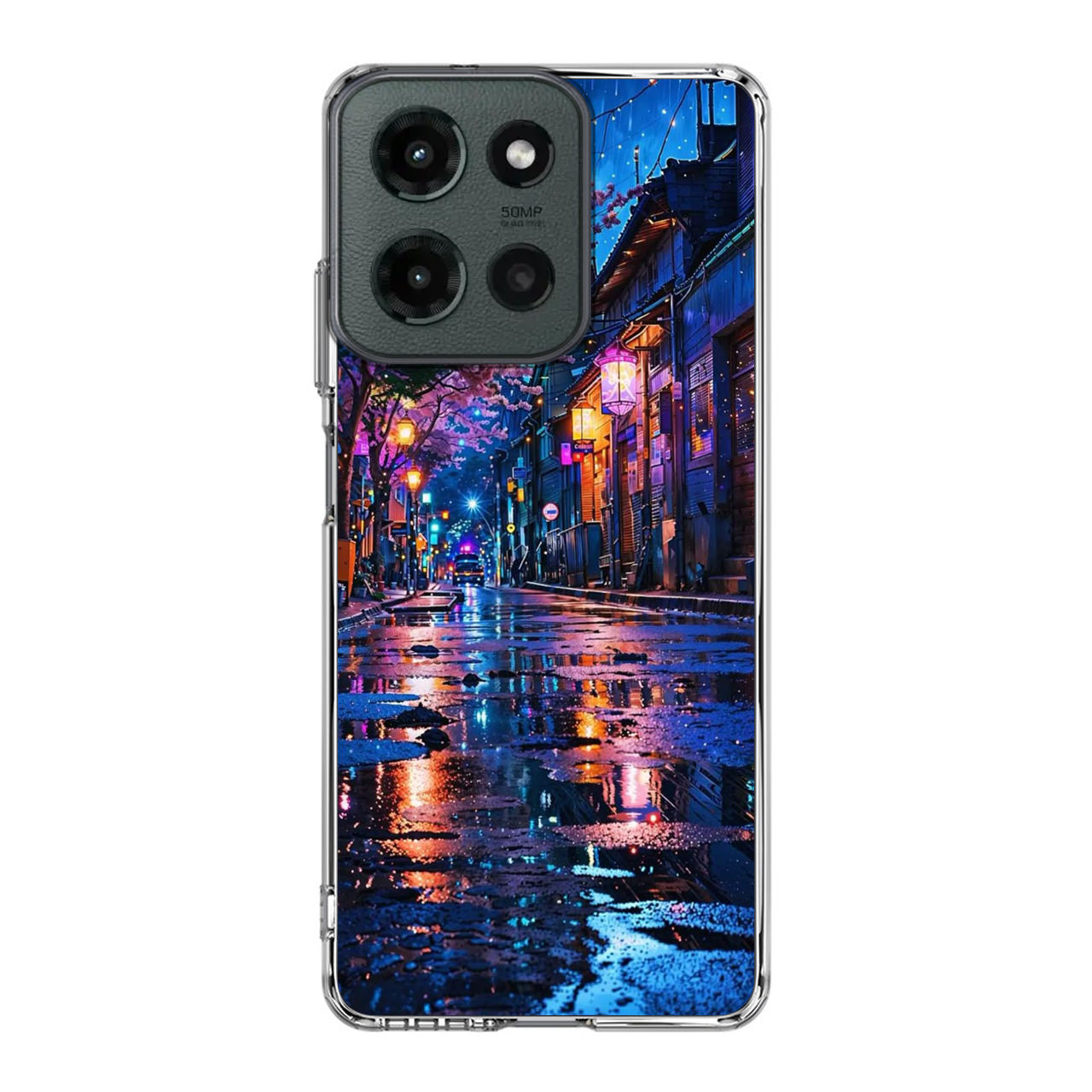 Midnight Sakura Glow Motorola Moto G 2025 Case