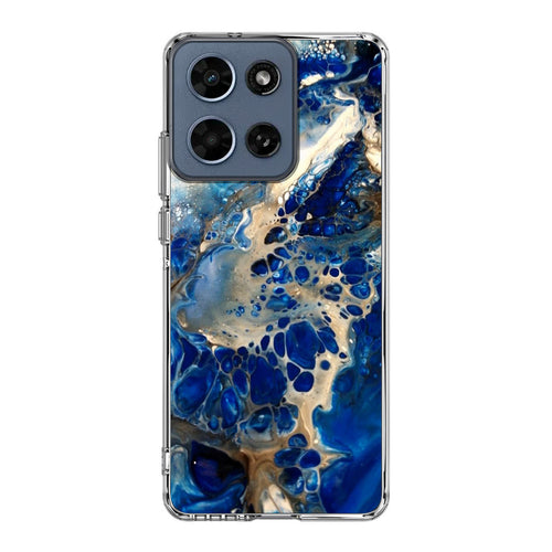 Abstract Golden Blue Paint Art Motorola Moto G 2026 Case
