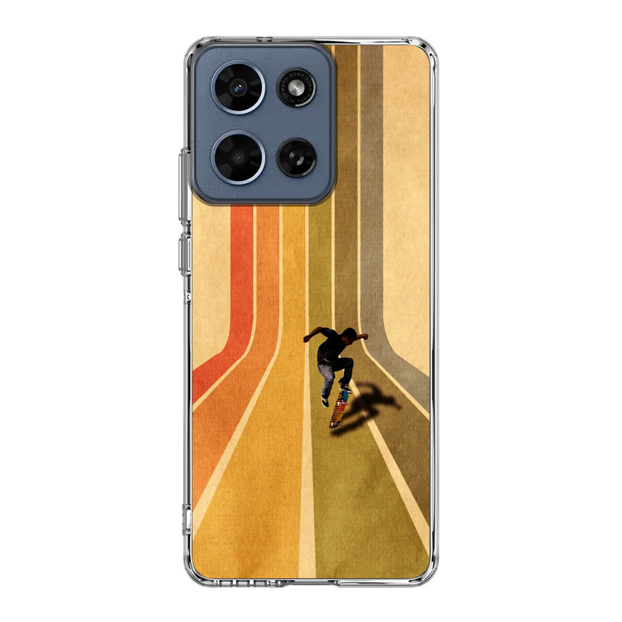 Vintage Skateboard On Colorful Stipe Motorola Moto G 2026 Case