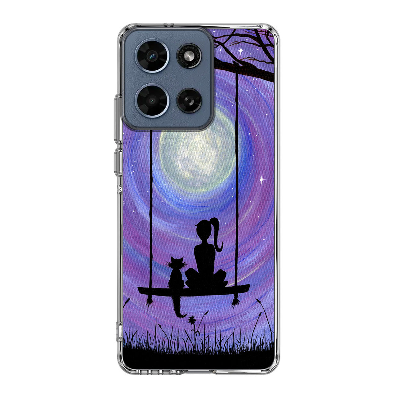 Girl Cat and Moon Motorola Moto G 2026 Case