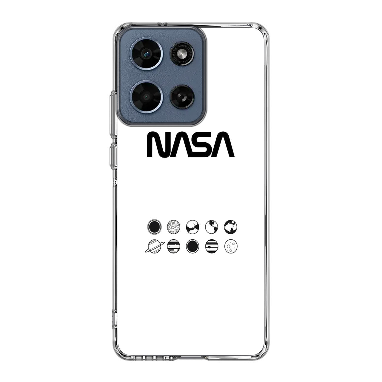 NASA Minimalist White Motorola Moto G 2026 Case