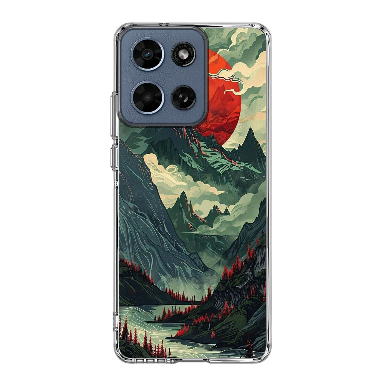 Crimson Moon Over Silent Peaks Motorola Moto G 2026 Case