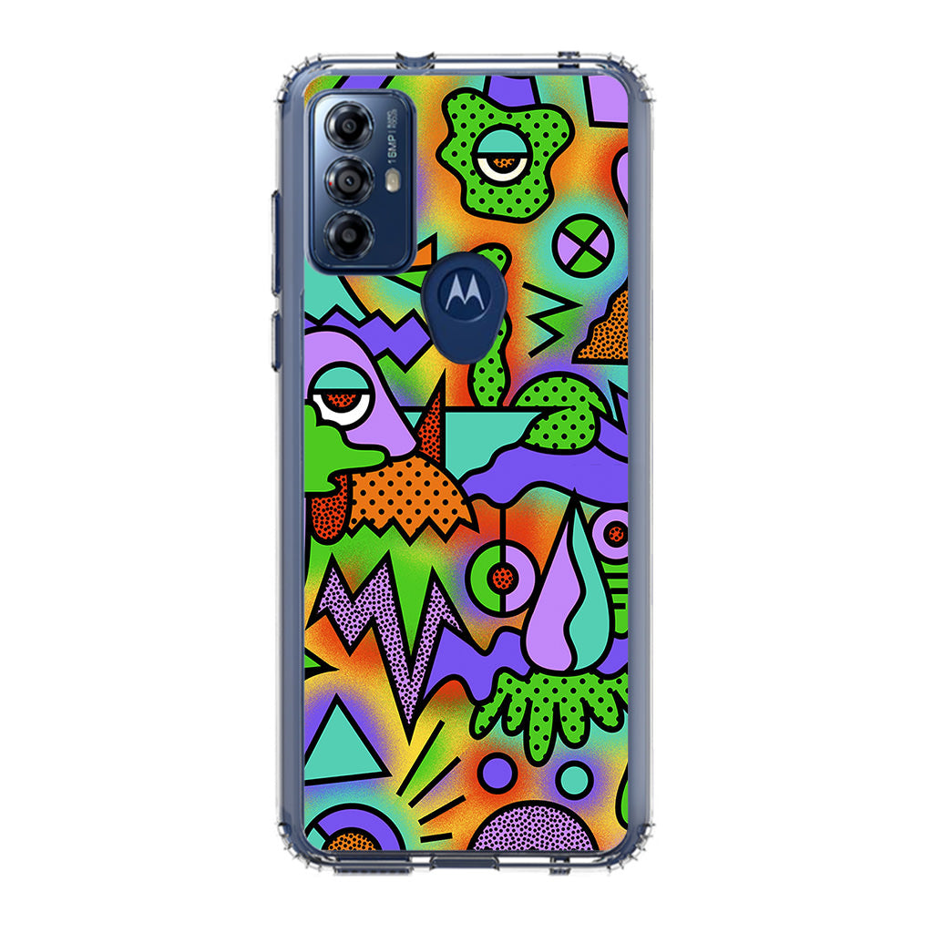 Abstract Colorful Doodle Art Motorola Moto G Play 2023 Case