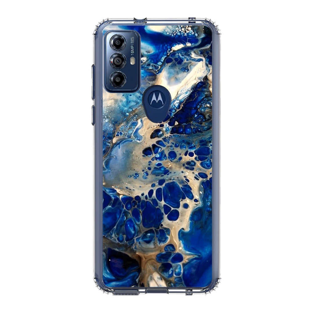 Abstract Golden Blue Paint Art Motorola Moto G Play 2023 Case