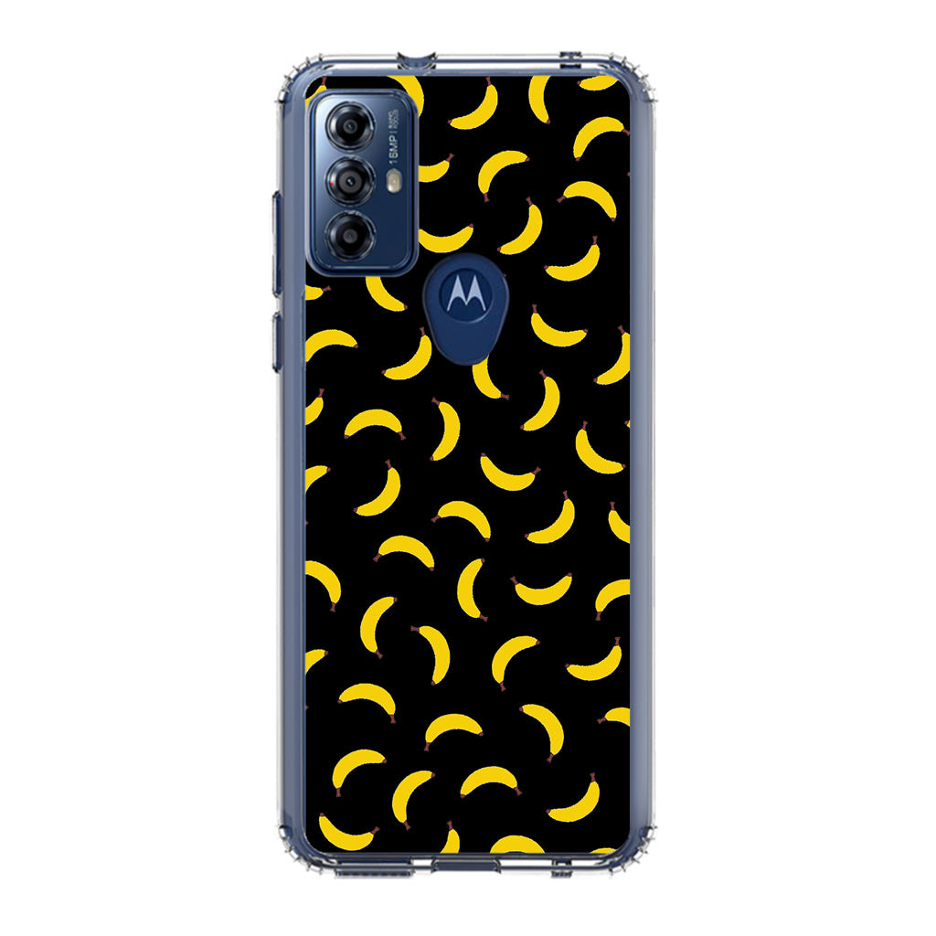 Bananas Fruit Pattern Black Motorola Moto G Play 2023 Case