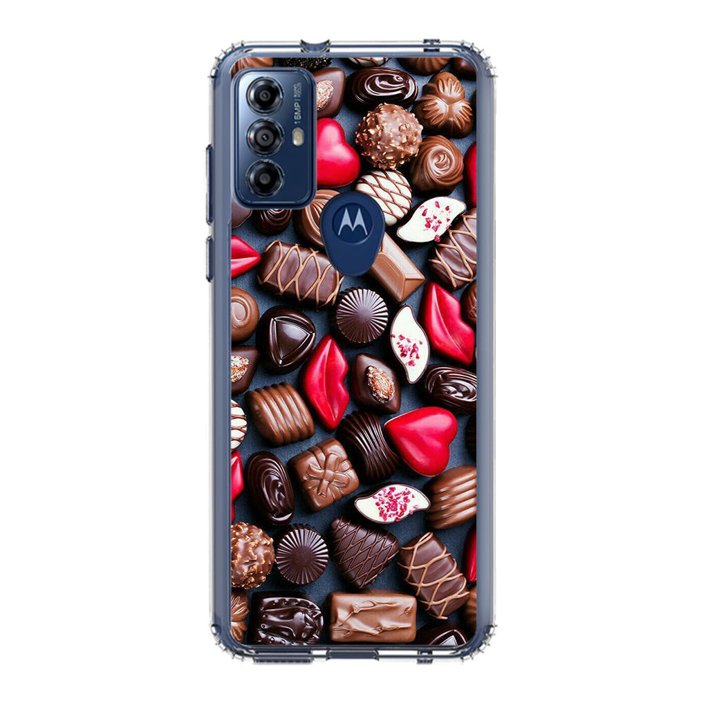 I Love Choco Pattern Motorola Moto G Play 2023 Case