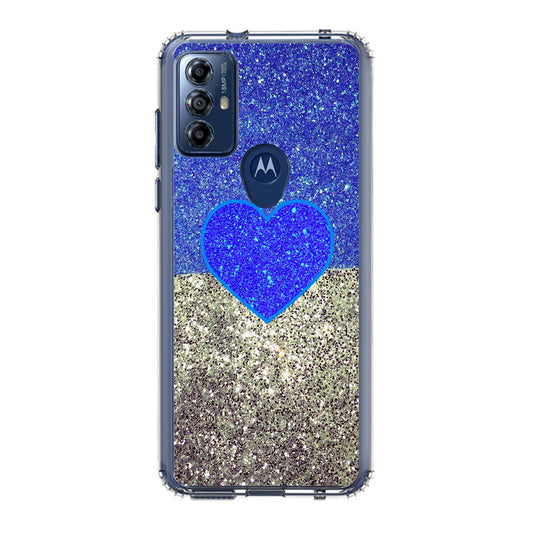 Love Glitter Blue and Grey Motorola Moto G Play 2023 Case